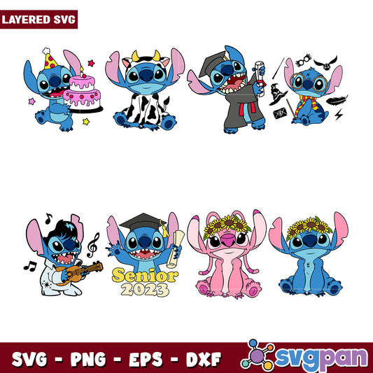 Stitch Character Bundle for SVG Crafting Projects