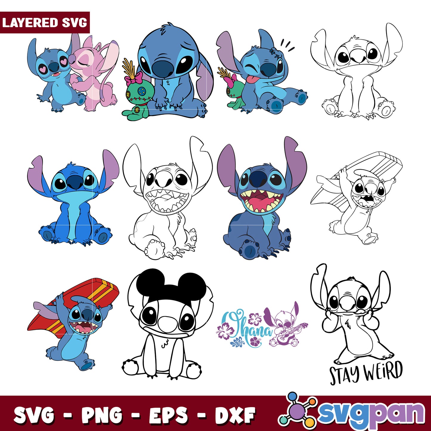 Stitch Character SVG Bundle for Creative Projects