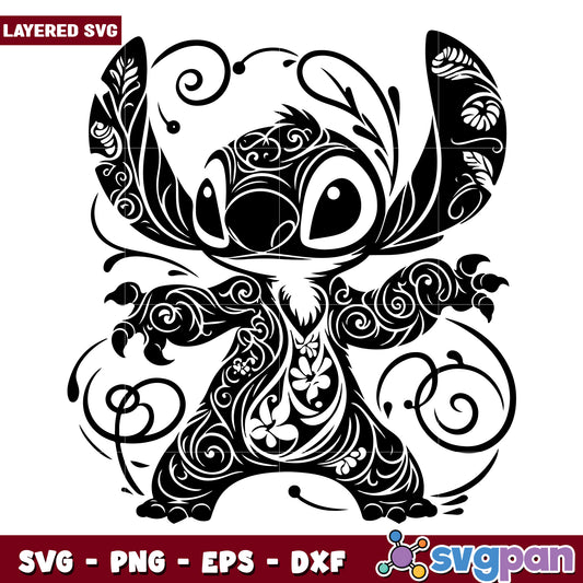 Stitch Floral SVG Design