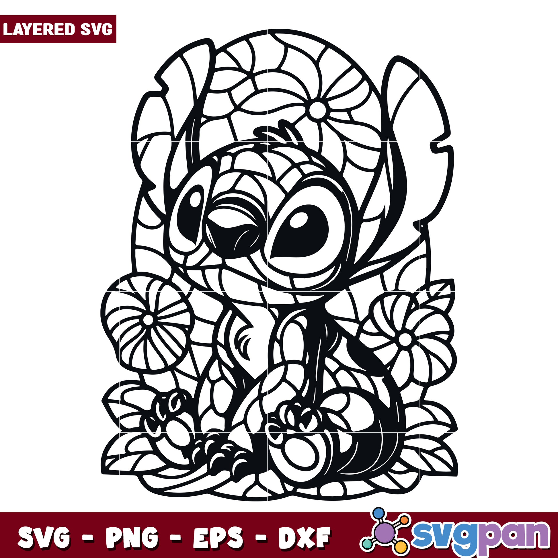 Stitch Mandala SVG Coloring Page