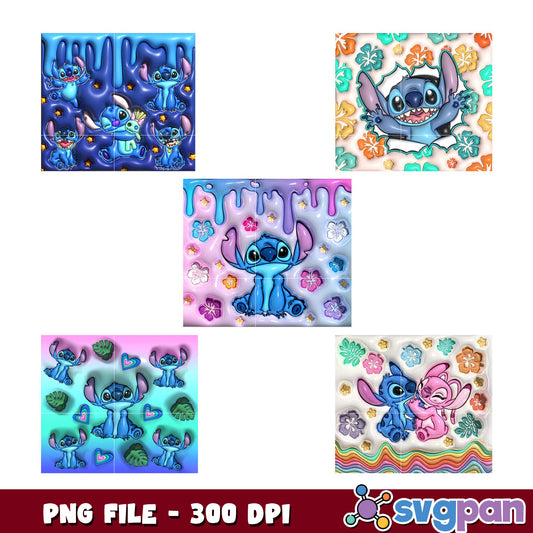 Stitch PNG Bundle 4 Cute Designs