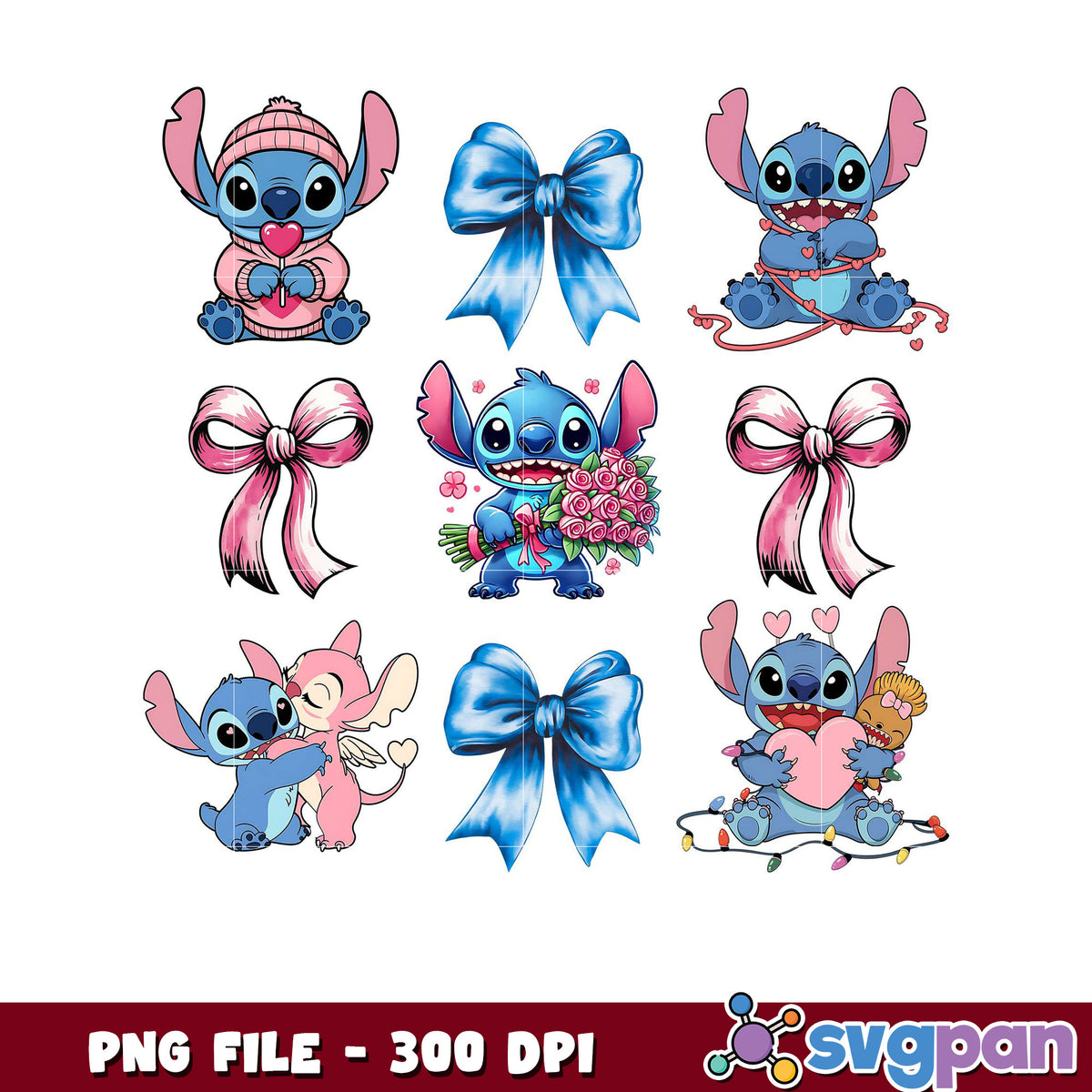 Stitch PNG Collection for Crafts, Cute Designs for Lovers – svgpan
