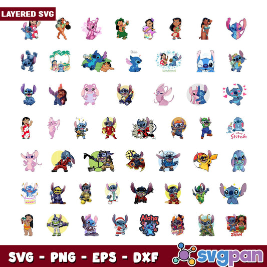 Stitch SVG Bundle 30 Layered Designs