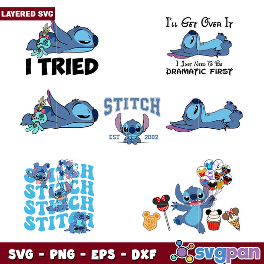Stitch SVG Bundle Fun Disney Designs for Crafting