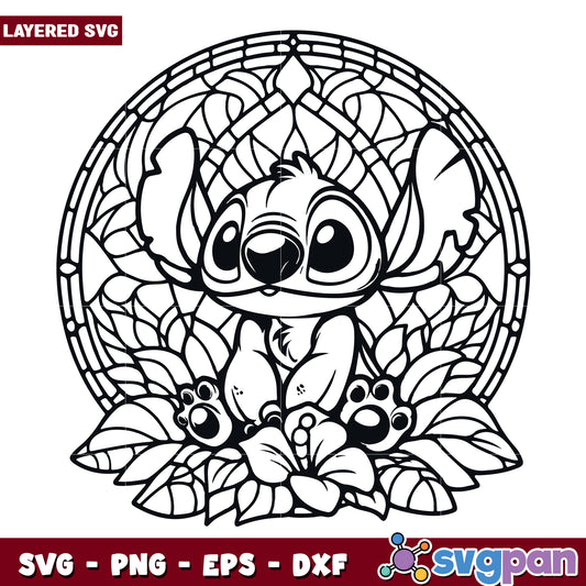 Stitch SVG Coloring Page Mandala
