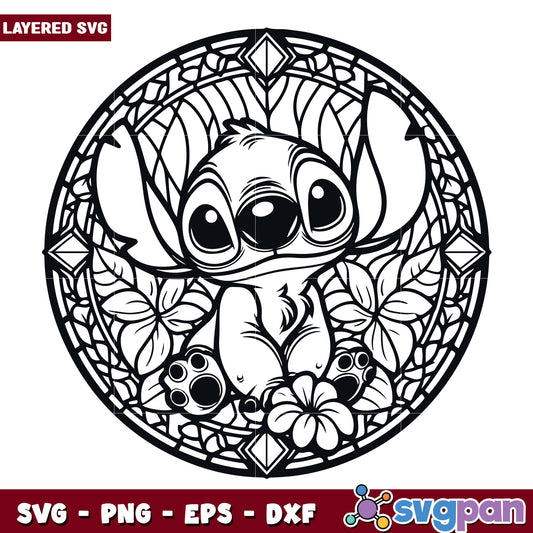Stitch SVG Mandala Coloring Page