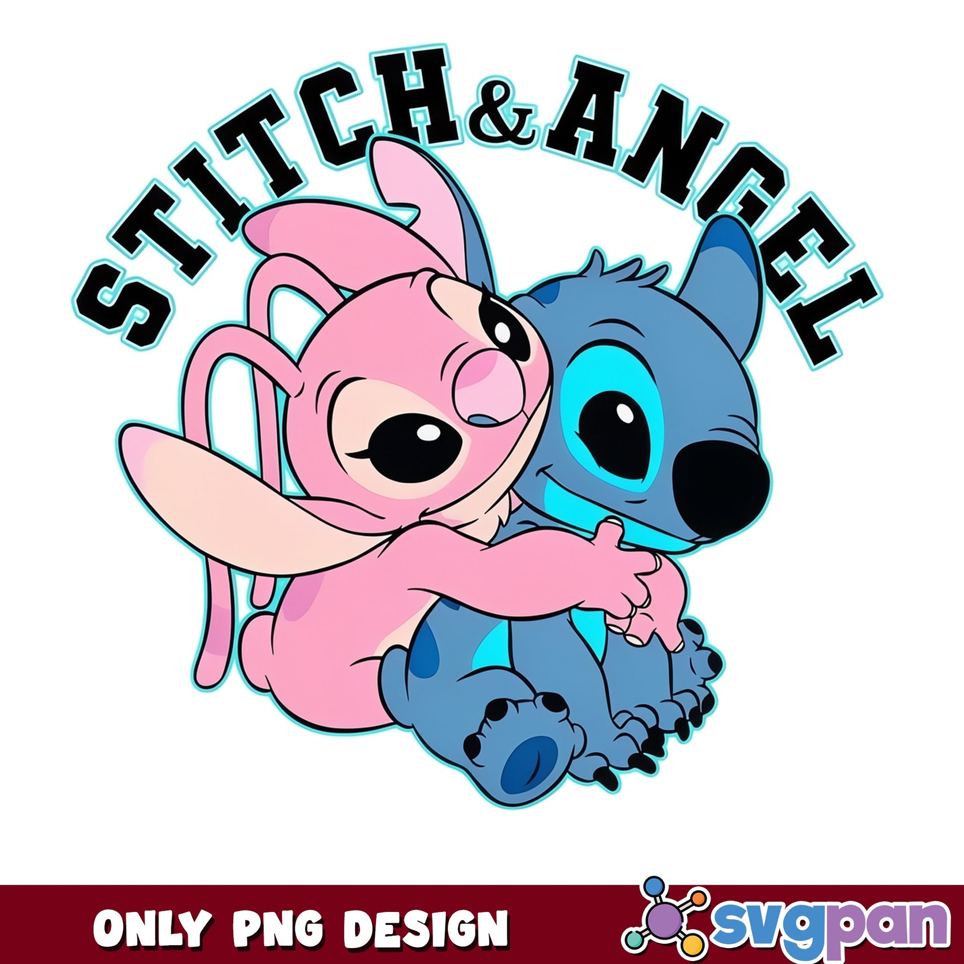 Stitch And Angel Hugging PNG, Lilo And Stitch PNG, Disney PNG