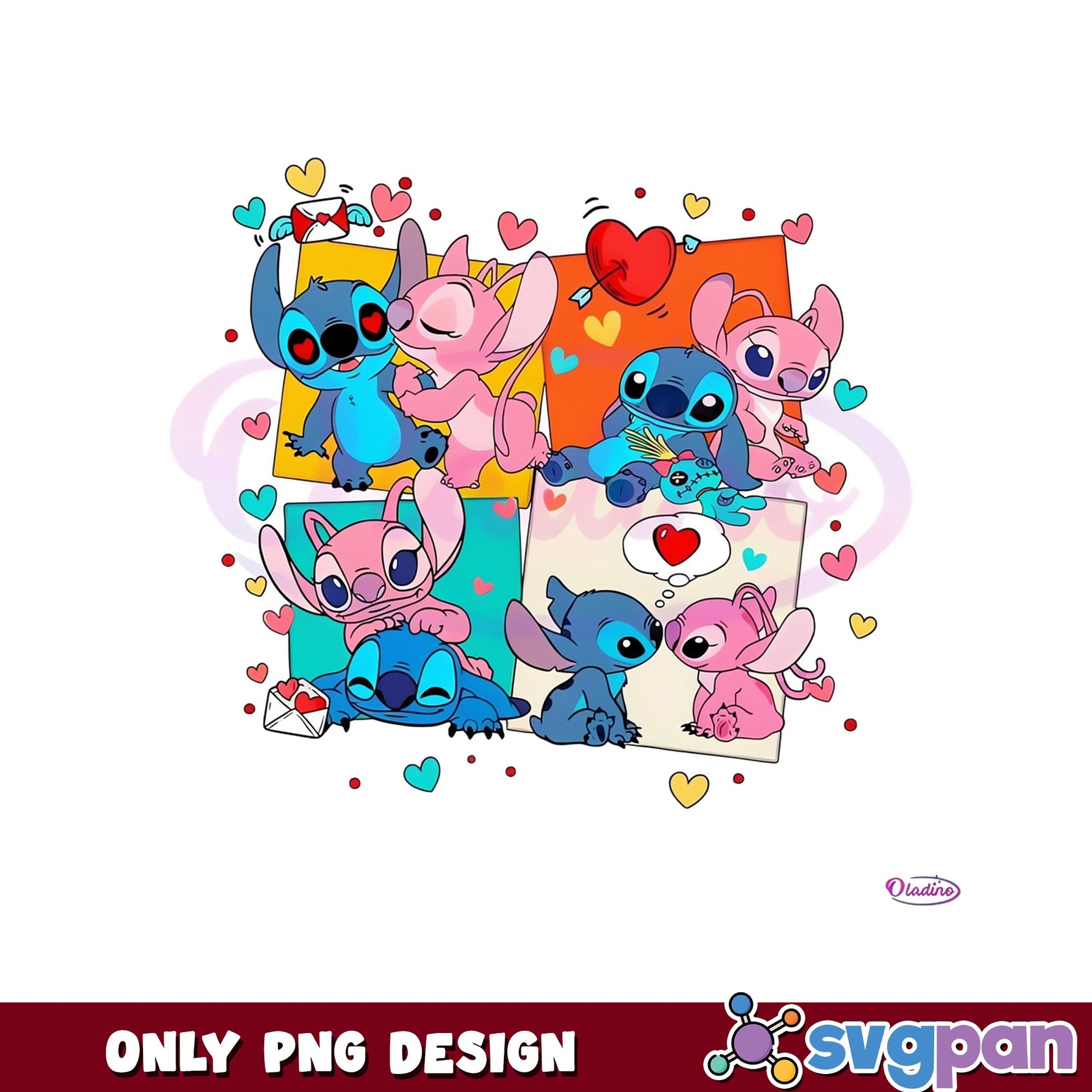 Stitch And Angel Valentine PNG, Disney Valentine PNG, Lilo Stitch PNG