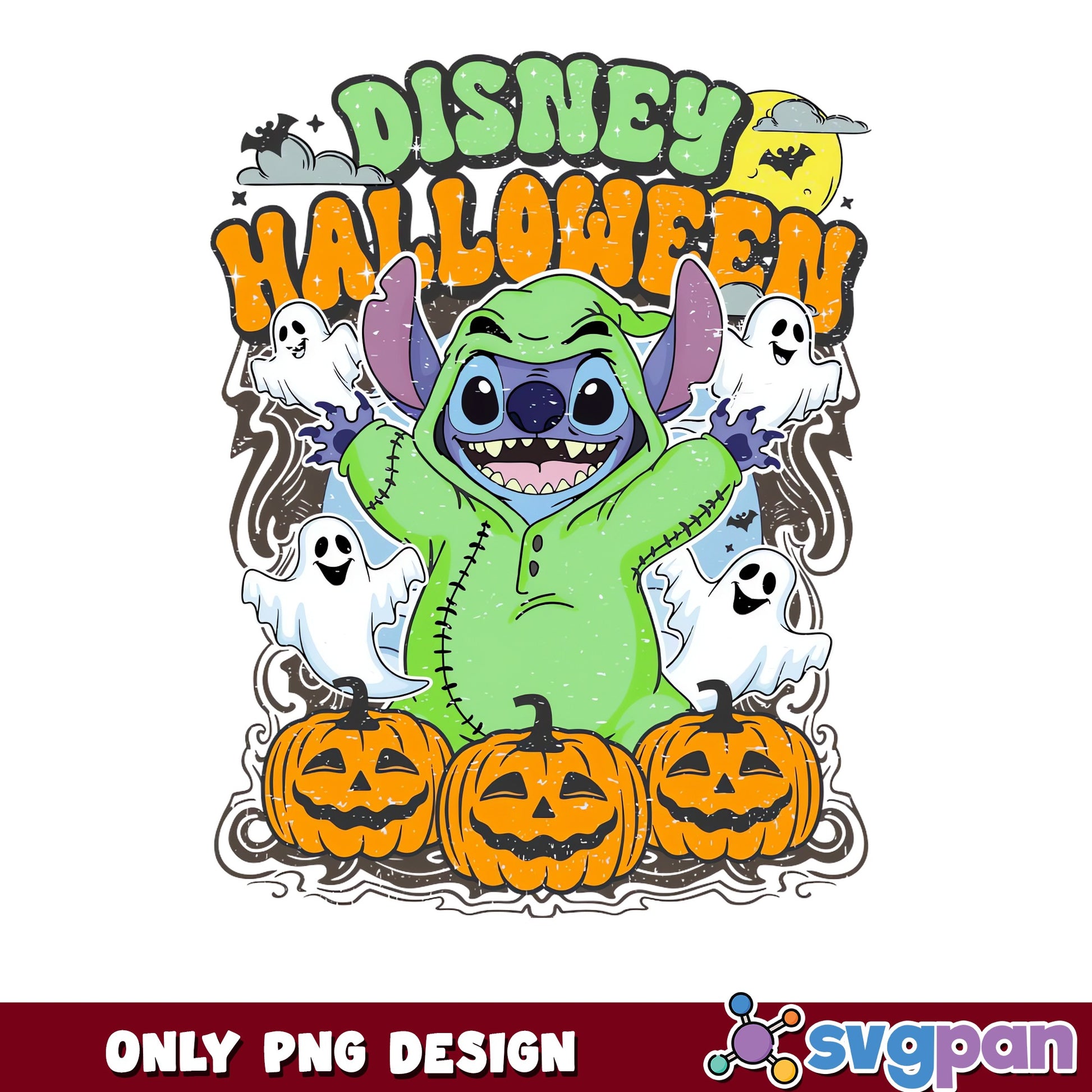 Stitch Disney Halloween Oogie Boogie Costume PNG, Pumpkin Ghost, PNG
