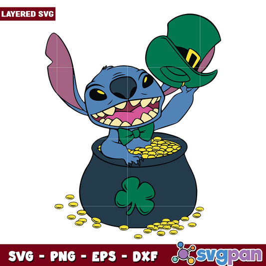 Stitch St Patricks Day svg, Disney characters svg, Digital Download 