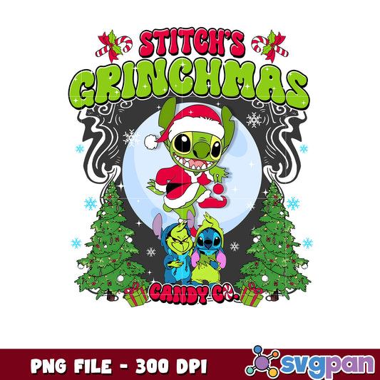 Stitch's grinchmas png, christmas png, disney christmas ​png