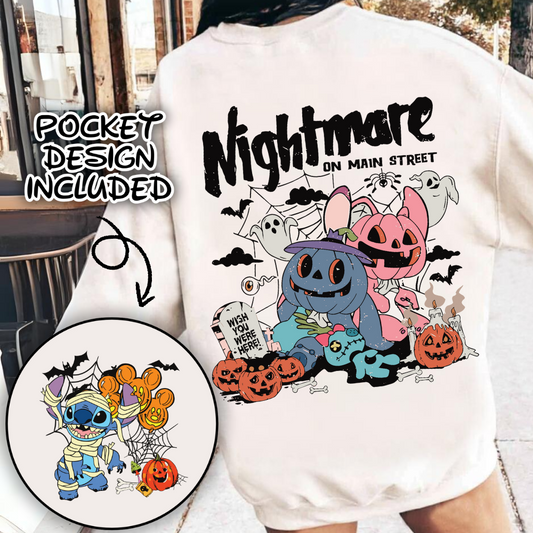 Stitch and angel halloween png, happy halloween png, halloween goose png