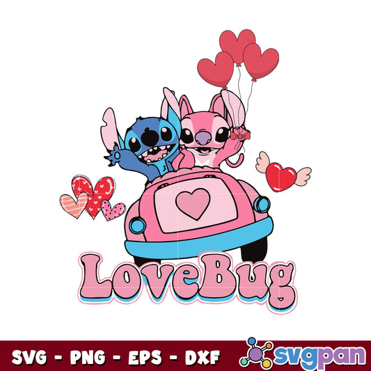 Stitch angel love bug valentine svg, angel stitch​ svg, valentine angel​ svg