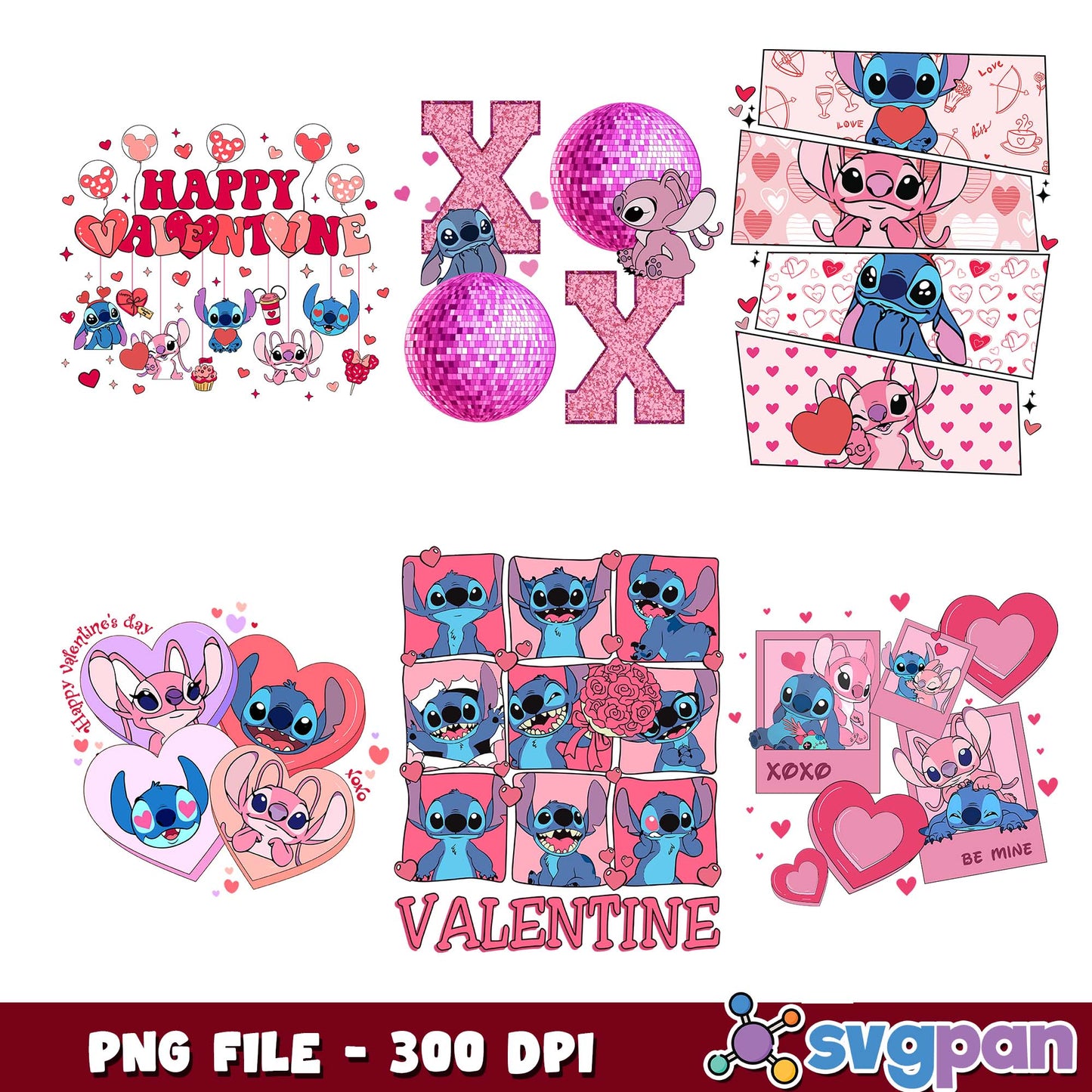 Stitch be mine png bundle