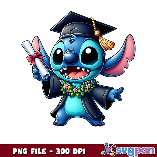 Stitch black coach graduation png, stitch stuff png, graduate png