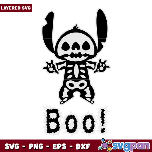 Stitch boo halloween svg, scary halloween svg, spooky vibes svg