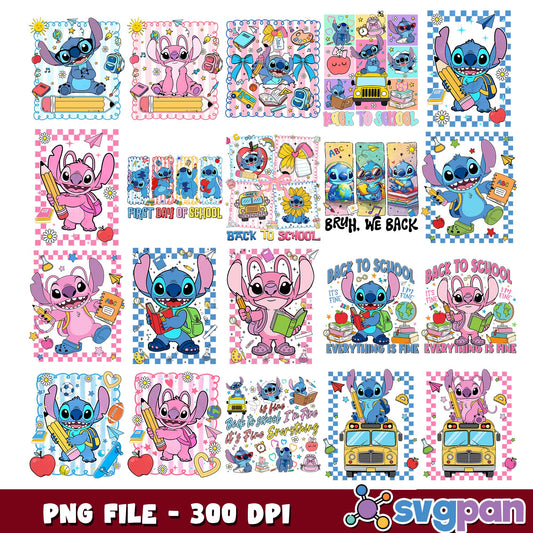 Stitch bruh we back png bundle
