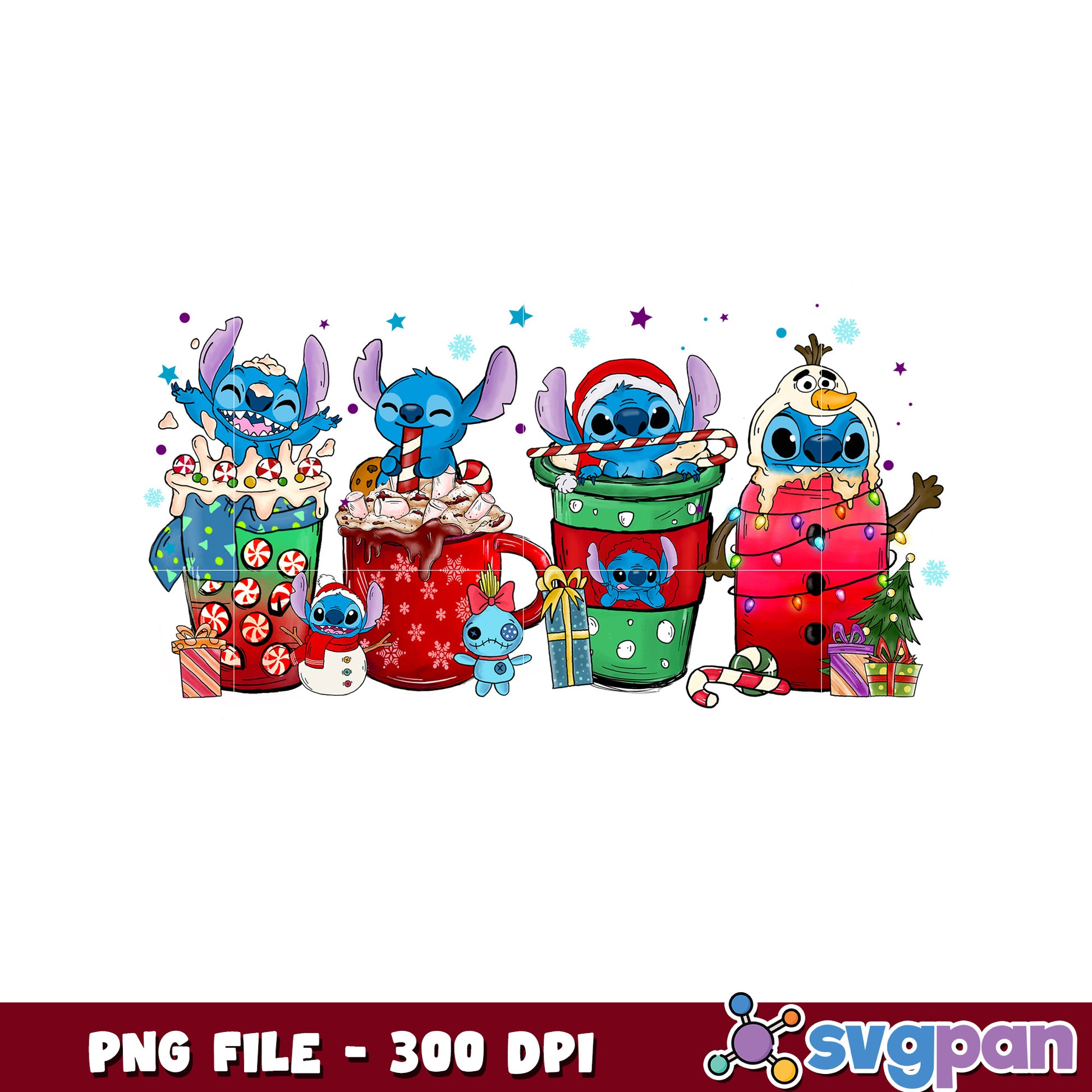 Stitch christmas png, chistmas png, christmas cards​ png