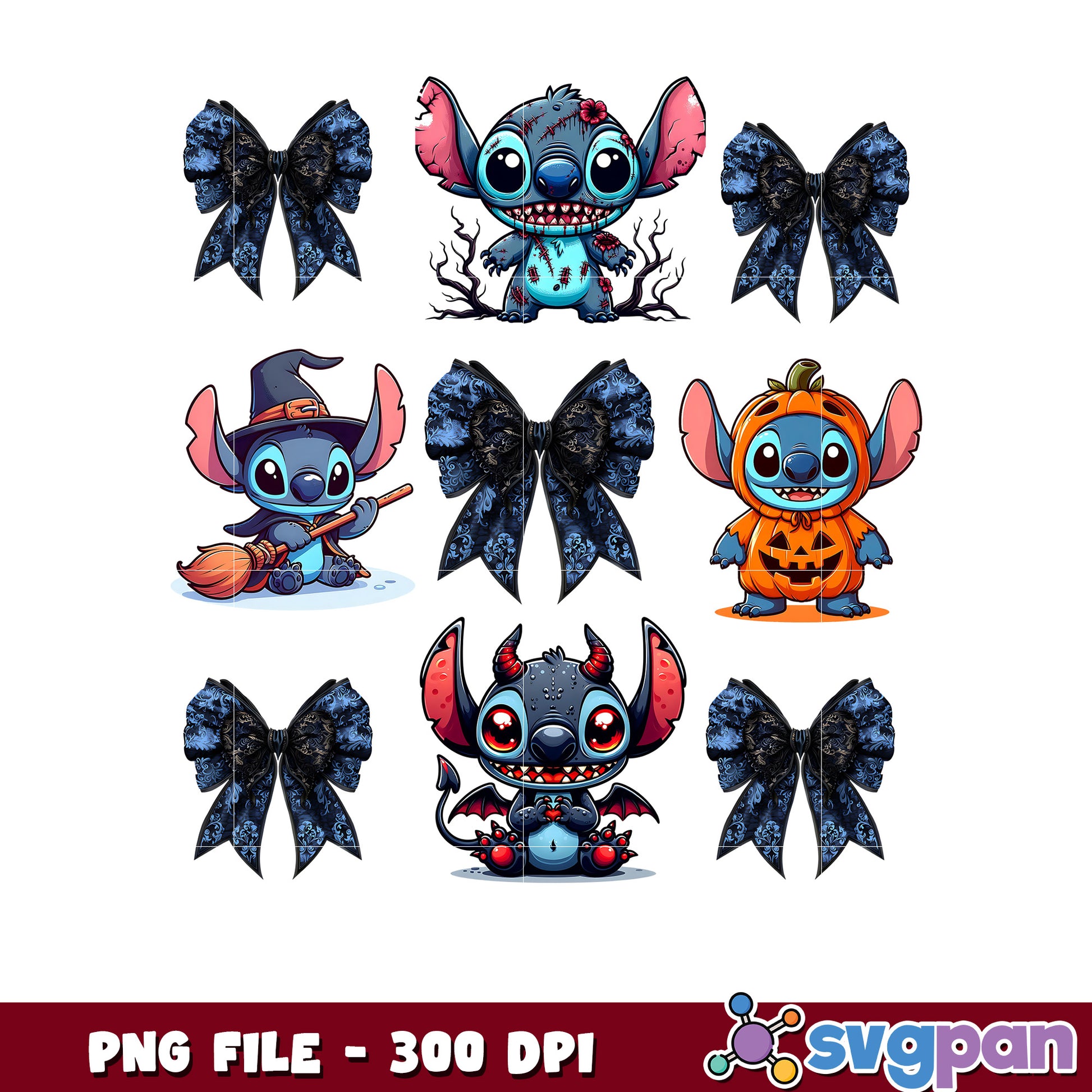 Stitch creepy halloween png, spooky vacation png, avengers decorations​​ ​png