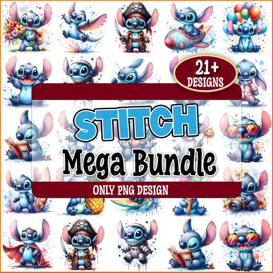 Stitch design set png bundle