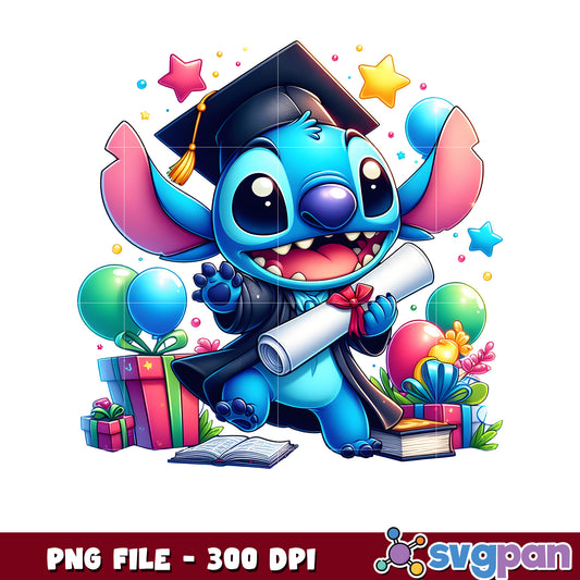 Stitch disney graduation png, stitch costume​ png, graduation day png
