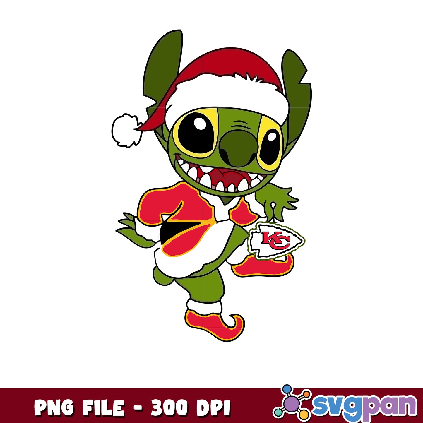 Stitch funny kansas city chiefs png, ginch nfl png, super bowl 2025 png