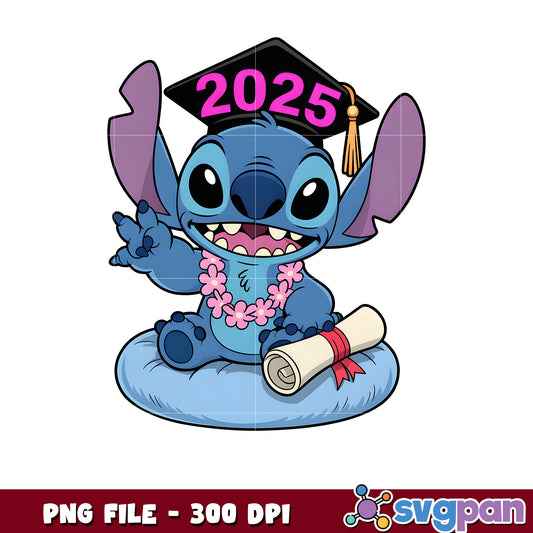 Stitch graduate design png, stitch memes funny​  png, class of 2025 png