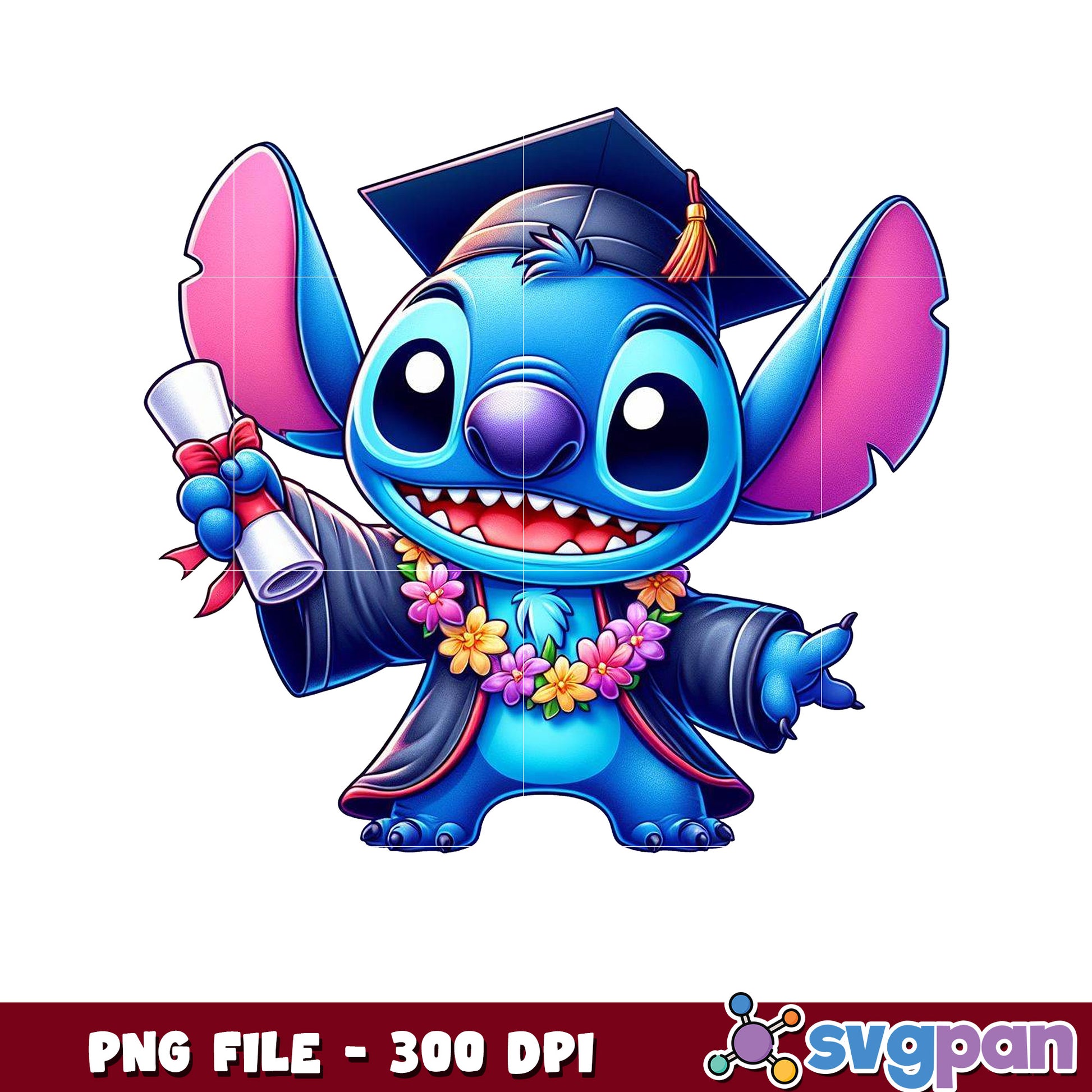 Stitch graduation figure png, stitch costume png , graduate png
