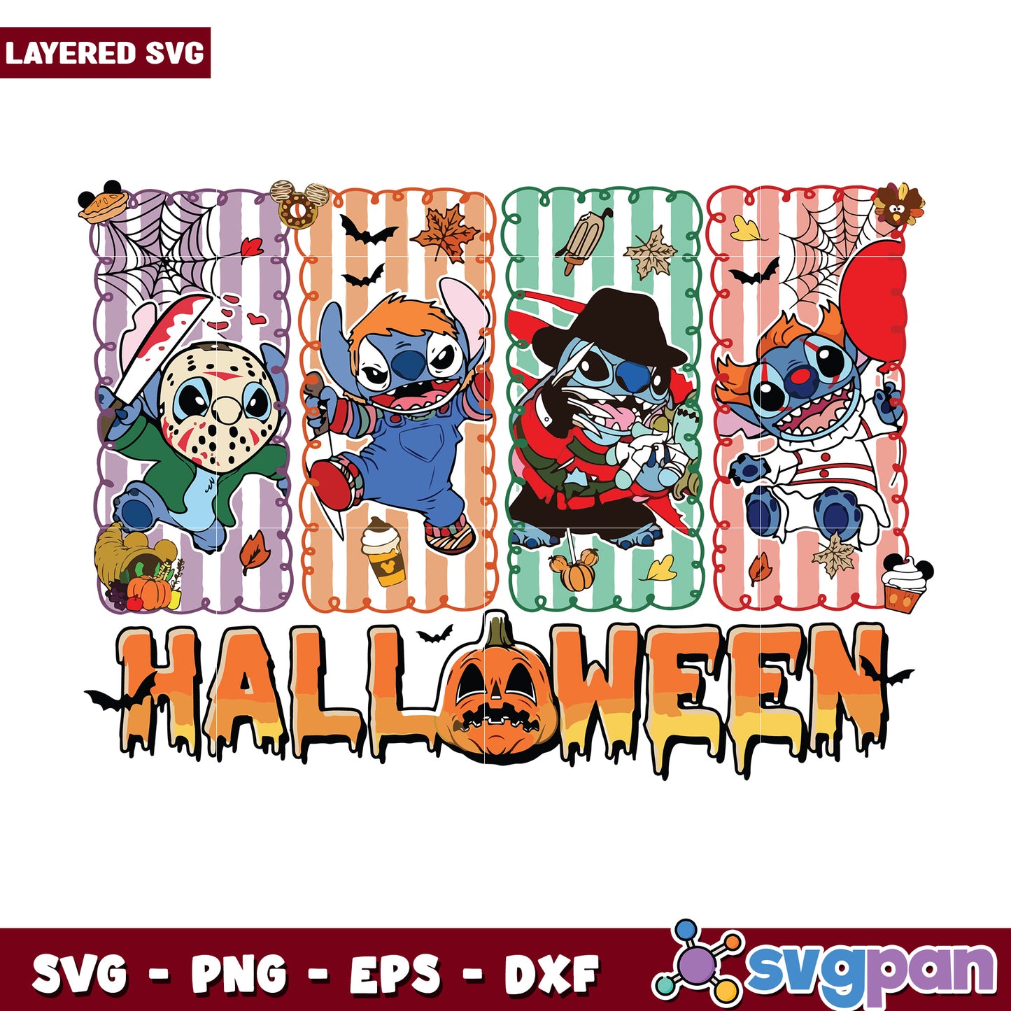 Stitch halloween svg, spooky halloween svg, halloween holiday svg