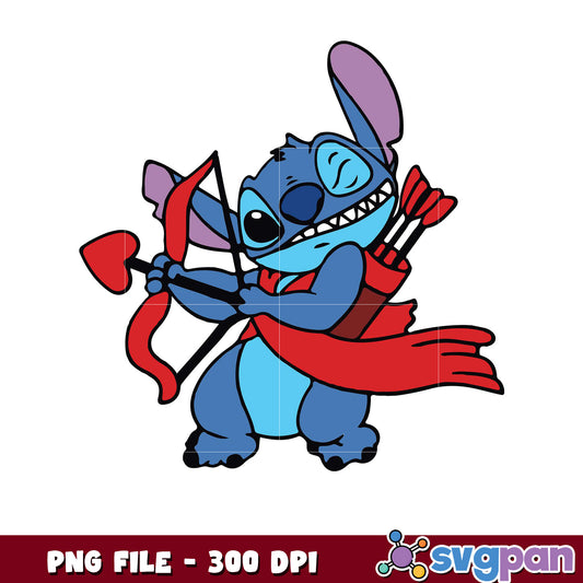 Stitch holding bow and arrow design, perfect for crafts