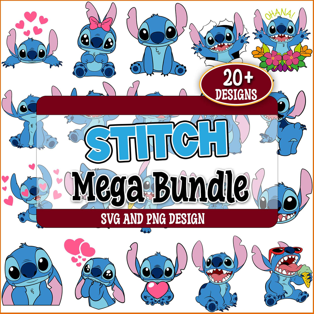 Stitch Inlove Stitch in love svg bundle, stitch drawing svg, cute stitch svg – svgpan