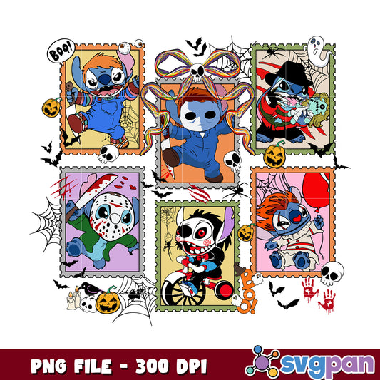 Stitch killers halloween png, halloween candy png, trick or treat png