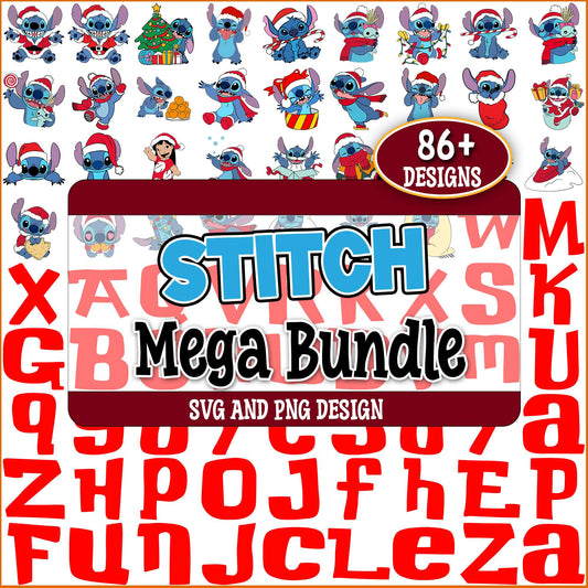Stitchmas x alphabet svg bundle