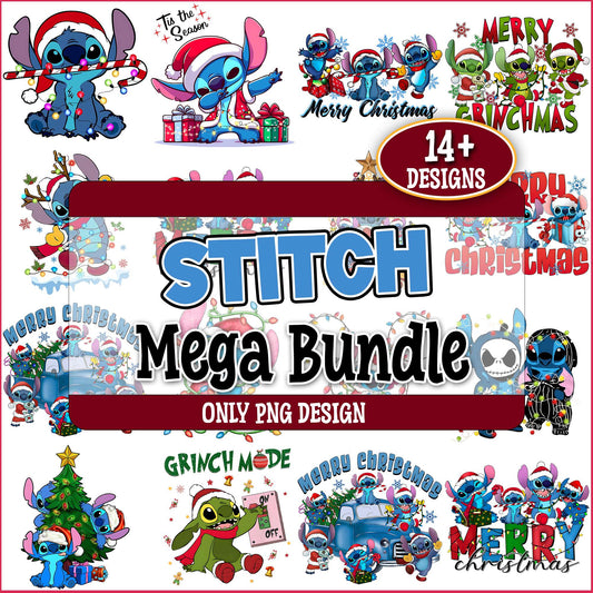 Stitch merry grinchmas png bundle