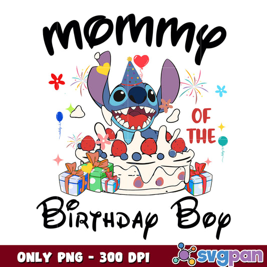 Stitch mommy birthday boy png, stitch birthday png, stitch png