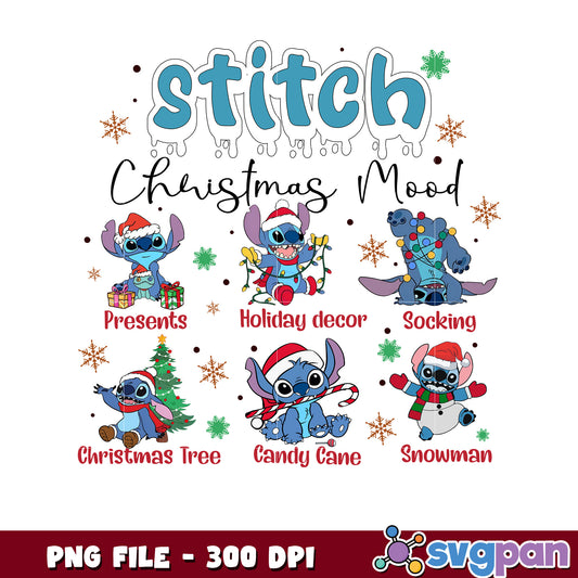 Stitch moods png, chistmas png, christmas cards​ png