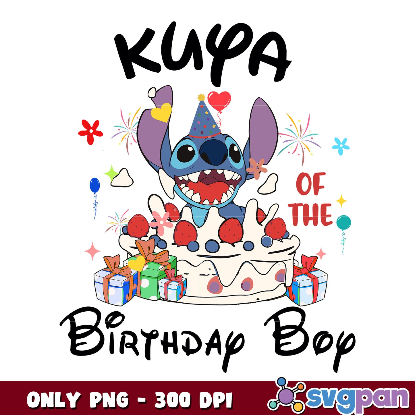 Stitch of the birthday boy png, stitch birthday png, stitch png