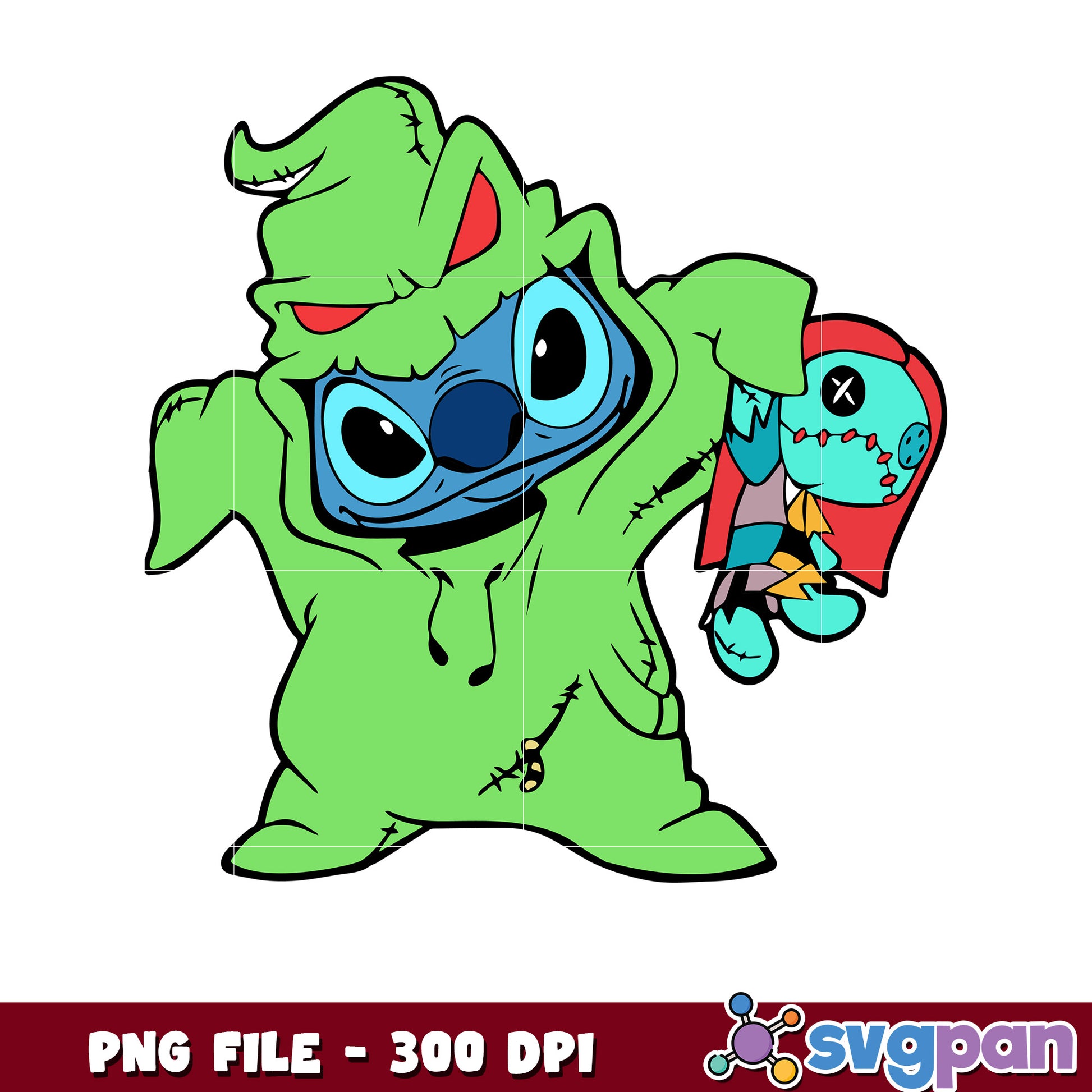 Stitch oogie png, halloween oogie boogie png, halloween toys png