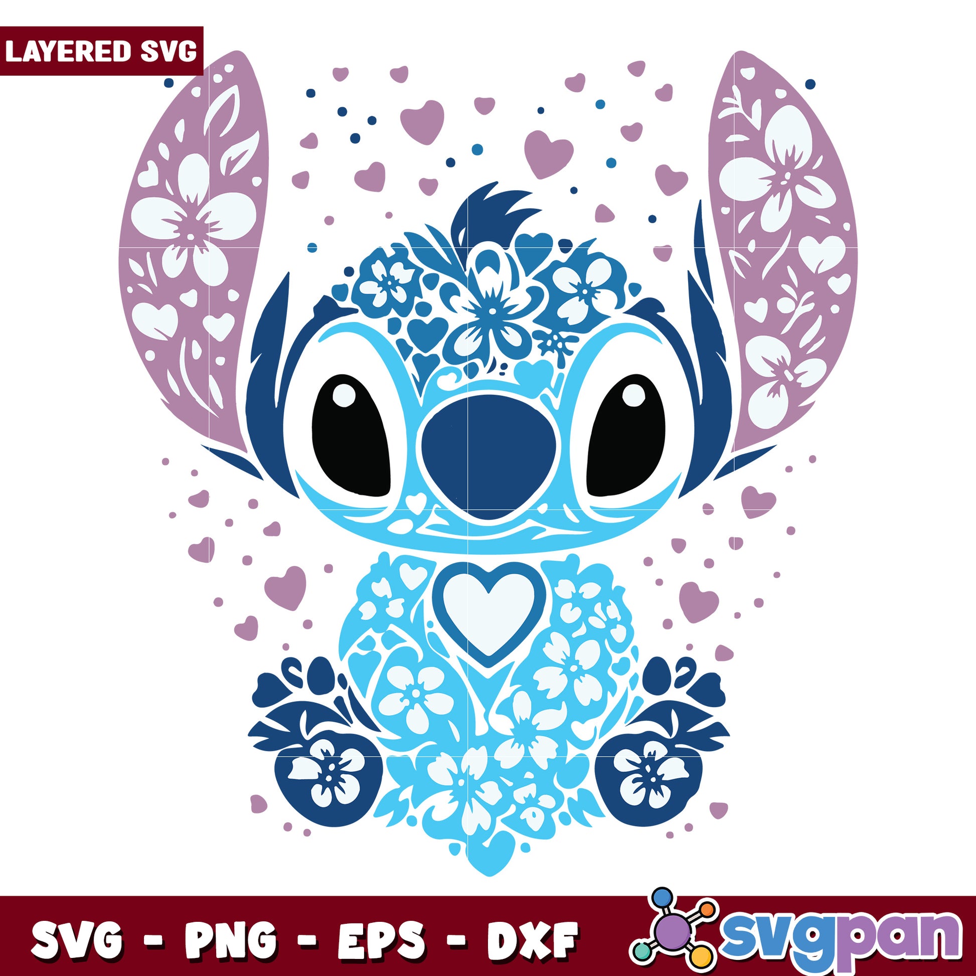 Stitch pattern design svg, disneyland parks​ svg, disney princess svg