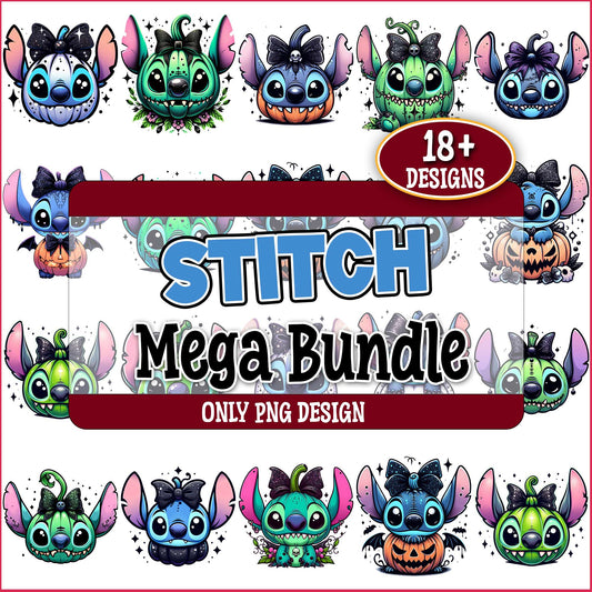Stitch pumpkin png bundle