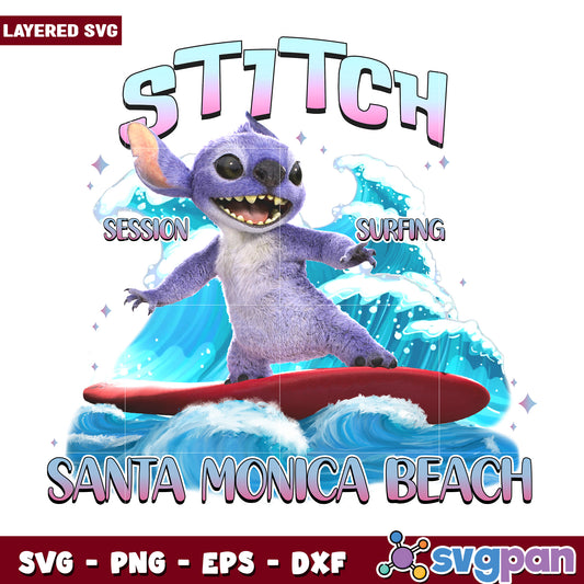 Stitch santa monica beach png, lilo and stitch  png, disney pixar png