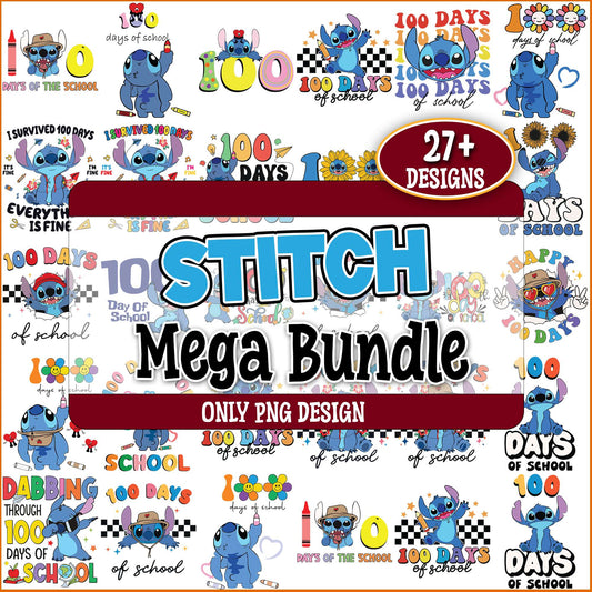 Stitch school art png bundle