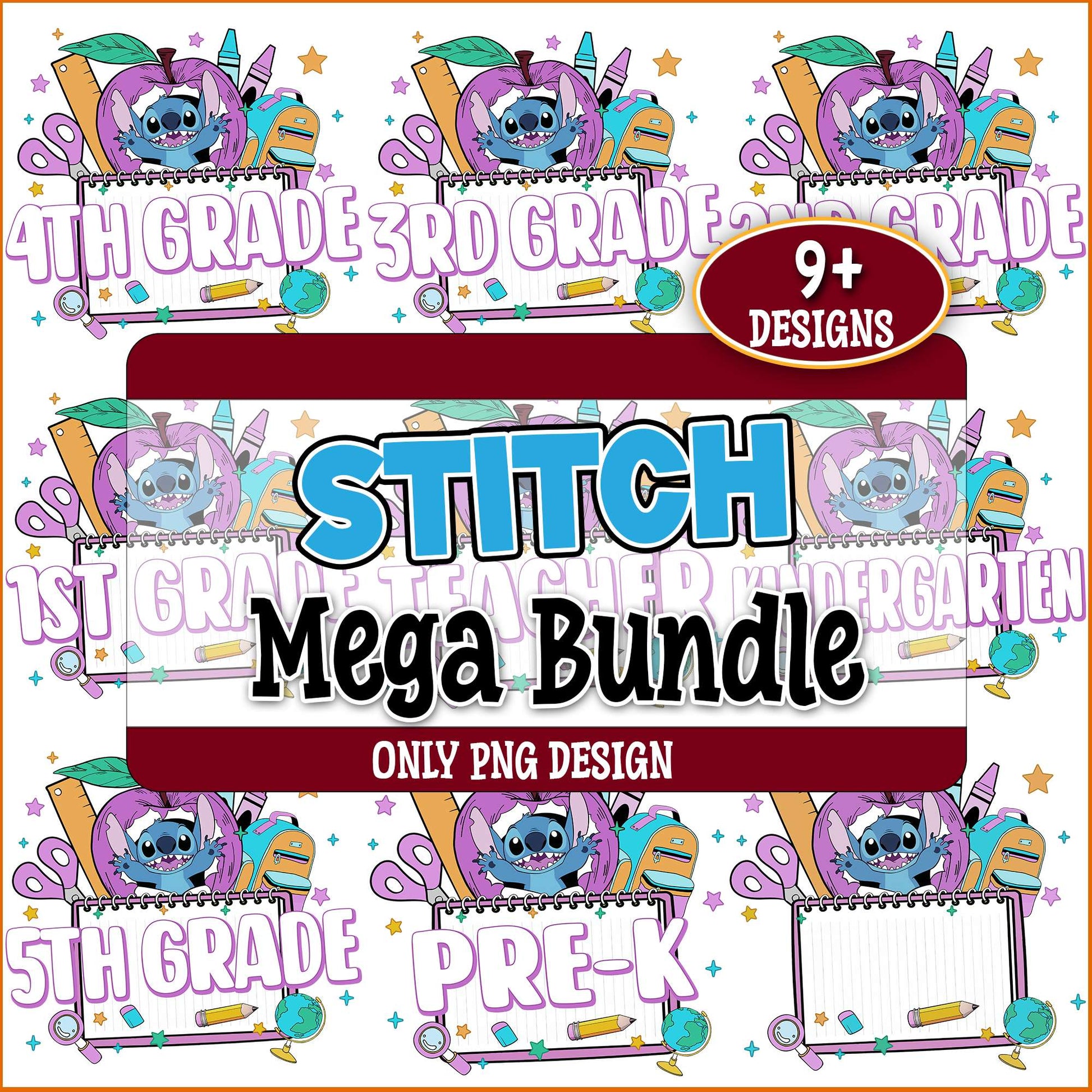 Stitch school spirit png bundle