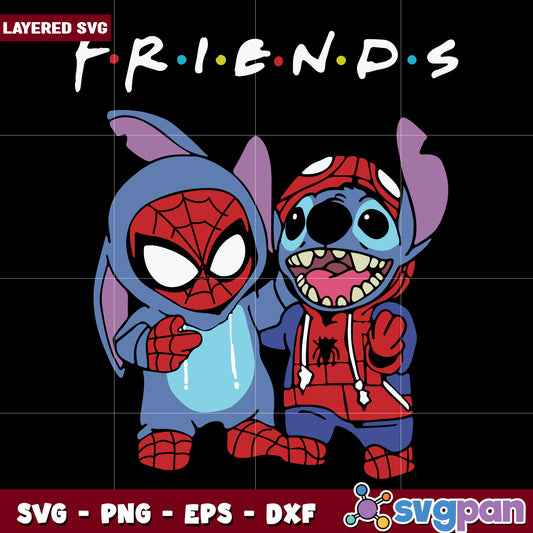 Stitch spider friends svg, halloween svg, horror funny characters svg