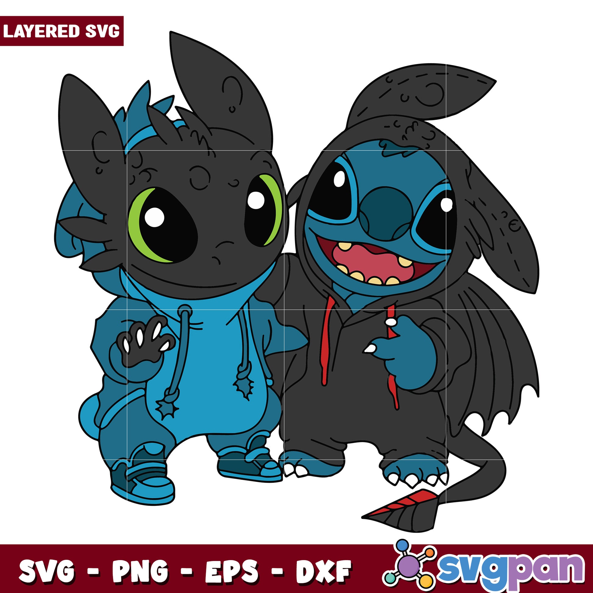 Stitch toothless svg