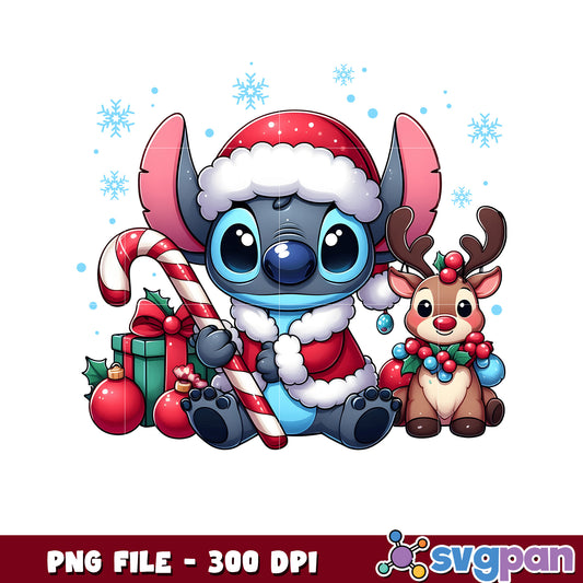 Stitch with reindeer png, spirit christmas png, last christmas ​png