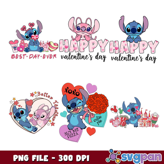 Stitch xoxo valentine png bundle