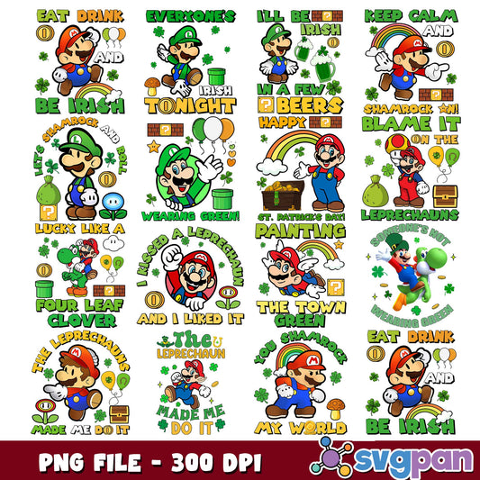 St patrick quotes png bundle
