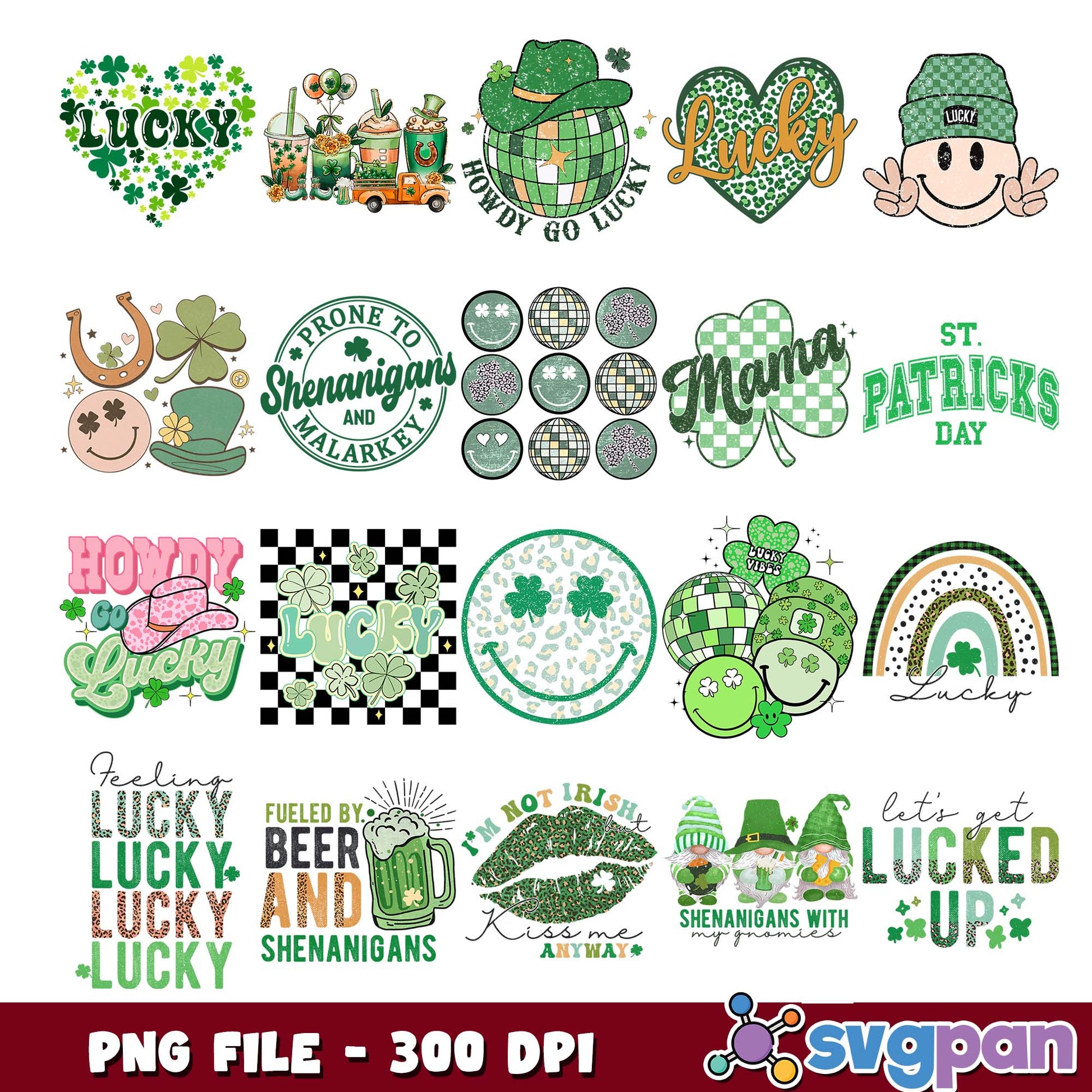 St patricks day design png bundle