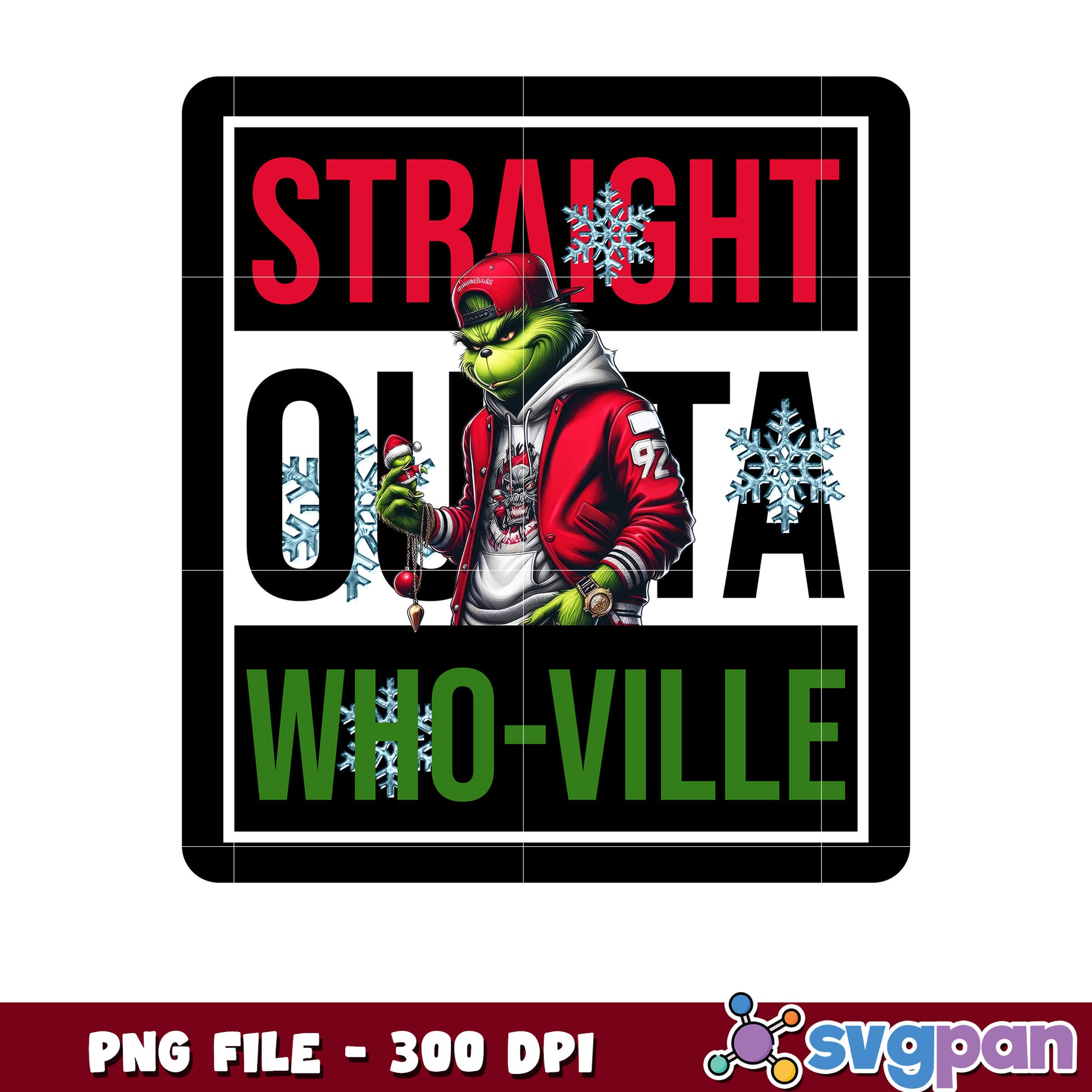 Straight outta who ville png, grinch tree png, grinch pajamas​ png
